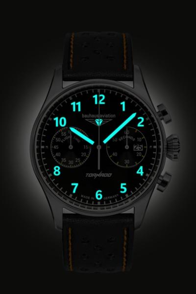 Bauhaus Aviation Herrenuhr Quarz Chronograph mit Lederarmband